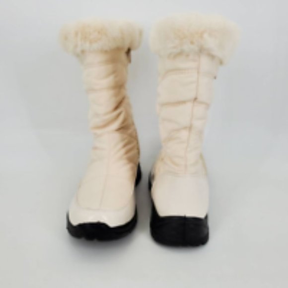 Easy Street Womens Cuddle Winter Boots Ivory Quilted Zipper Faux Fur Trim‎ 6.5 W - Picture 3 of 11